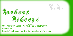 norbert mikeczi business card